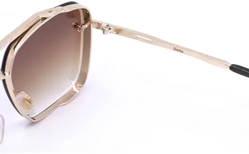 Vista 6 de TOPFOXX - Bella Coffee - Gafas de sol de aviador para mujer de gran tamaño - Revestimiento de protección total UV 400