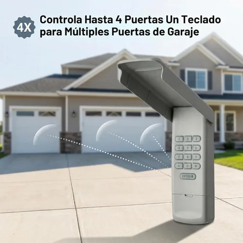 Vista 7 de Control remoto universal para abrir puertas de garaje con teclado inalámbrico sin llave, compatible con Genie, LiftMaster, Chamberlain, Craftsman
