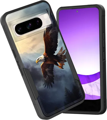 Vista 100 de Funda para Pixel 6A, funda híbrida de doble capa resistente a prueba de golpes de policarbonato duro de silicona suave TPU para Google Pixel 6A