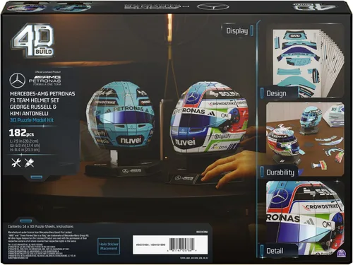 Vista 9 de 4D Build Mercedes-AMG F1 - Juego de casco de rompecabezas 3D para adultos