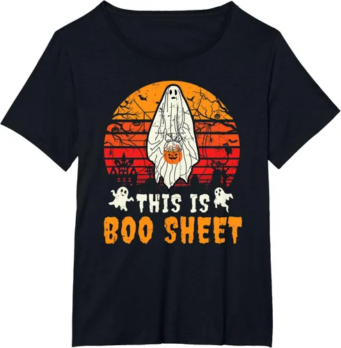 Vista 26 de Funny This Is Boo Sheet Spooky Ghost Halloween - Camiseta de disfraz de juego de palabras, Negro, S