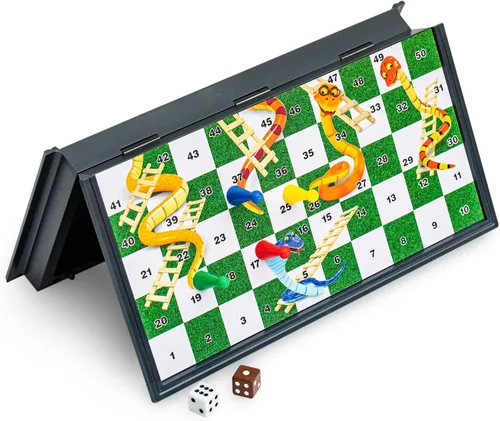 Vista 4 de Juego de mesa magnético de serpientes y escaleras - 9.6 pulgadas
