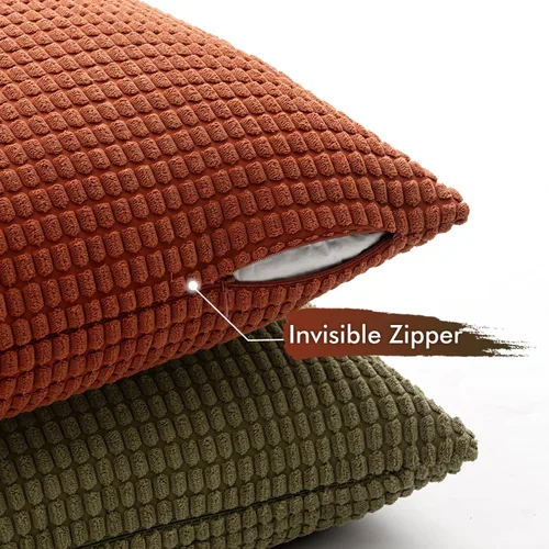 Vista 5 de MIULEE Farmhouse - Juego de 4 fundas de almohada decorativas de 16 x 16 pulgadas, color marrón y verde Modern Natural Rustic Throw Pillows Neutral