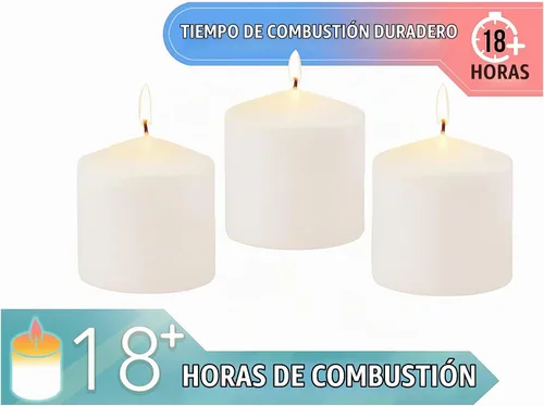 Vista 8 de Stonebriar Paquete de 3 Velas Pilares Altas de 3 x 3 Pulgadas de Cera de Marfil Sin Perfume con 18 Horas de Combustión