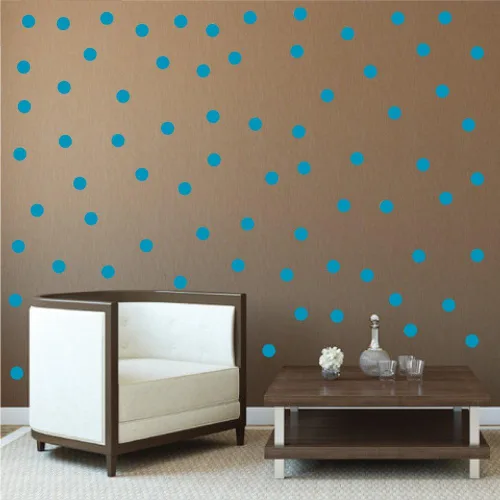 Vista 3 de Adhesivos decorativos de vinilo para pared, diseño de círculos de lunares, fácil de despegar y pegar, adhesivos decorativos extraíbles para Verde