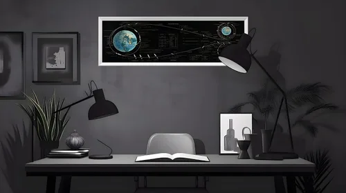 Vista 5 de Póster del plan de vuelo del Apolo 11 – Póster espacial de carta de aterrizaje lunar – Arte de pared grande para espacio exterior / decoración