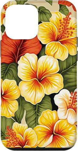 Vista 16 de Hawaiian Tropical Yellow Red Hibiscus Plumeria Case for iPhone 17