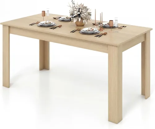 Vista 12 de Giantex Mesa de comedor para 6, mesa de cocina rectangular con capacidad de 330 libras, estructura estable, 63 pulgadas de largo x 31.5 pulgadas