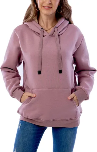 Vista 2 de Haellun - Sudadera con capucha con forro de vellón de sherpa, abrigado, de invierno y de estilo informal para mujer
