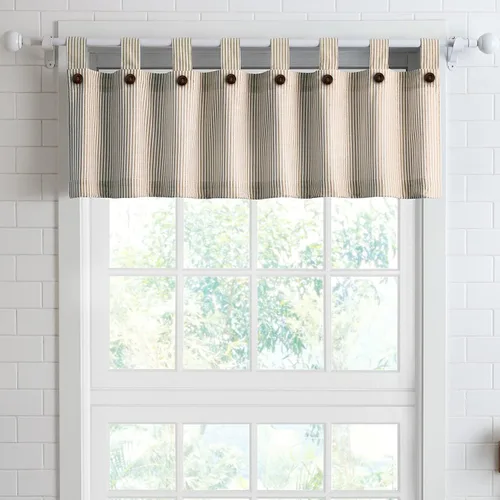 Vista 12 de Cortinas de nivel de algodón July Joy de 24 pulgadas de largo, cortinas de cocina de estilo rústico, bolsillo para barra para ventana pequeña