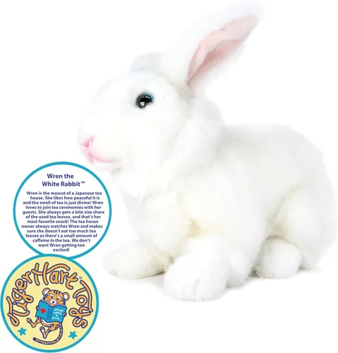 Vista 4 de TigerHart Wren The White Rabbit - Peluche de 10 pulgadas