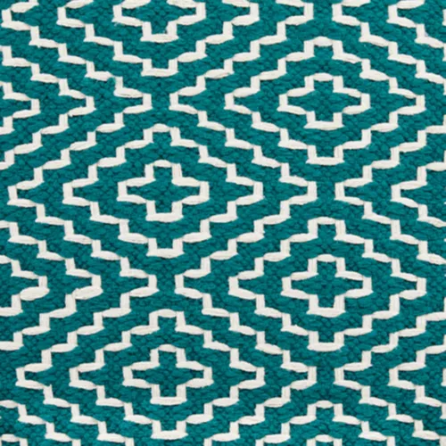 Vista 7 de Signature Design by Ashley Brynnsen Puf geométrico tejido a mano, color verde y blanco