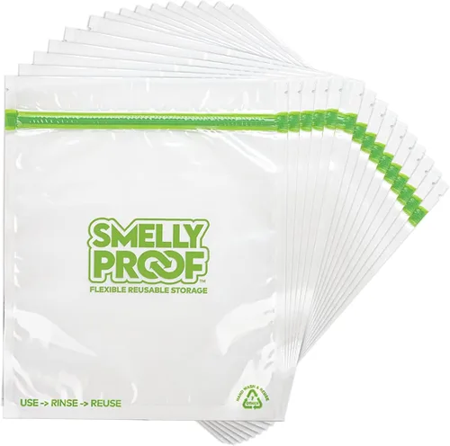 Vista 6 de Smelly Proof Bolsas reutilizables para almacenamiento de alimentos, bolsas reutilizables para congelador, bolsas extra grandes para herramientas