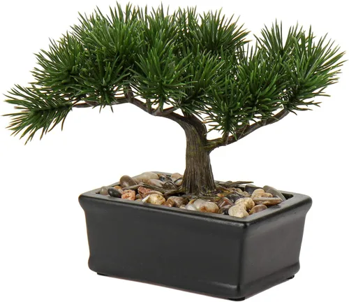 Vista 11 de Árbol bonsái artificial con maceta de porcelana azul y blanca, bonsái falso para decoración de escritorio de oficina en casa, decoración oriental