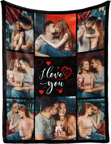 Vista 14 de MeMoShe Manta personalizada de felpa con foto para regalo de cumpleaños para novio o novia 40x50 pulgadas, manta personalizada con imagen, regalos