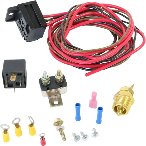 Vista 7 de Kit de termostato de ventilador de enfriamiento eléctrico de 175-185 grados, sensor de temperatura, 40, 50, 60 amperios, relé de temperatura