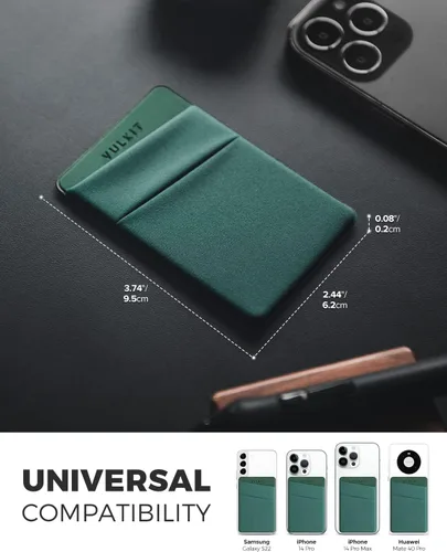 Vista 4 de VULKIT Soporte para tarjetas de teléfono, delgada, elástica, adhesiva, cartera, tarjeta, fundas para tarjetas de crédito, adhesivo para la parte