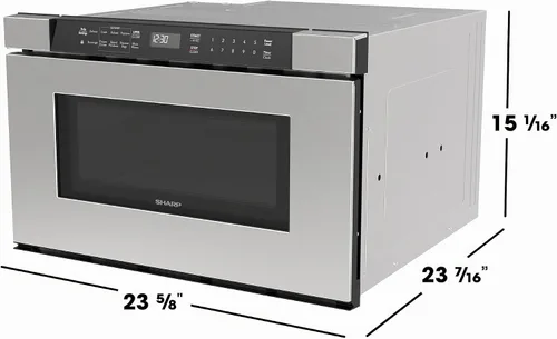 Vista 12 de Sharp SMD2420MS - Horno de microondas integrado con cajón de 24 pulgadas, 1.2 pies cúbicos, acero inoxidable, panel de control táctil, tecnología