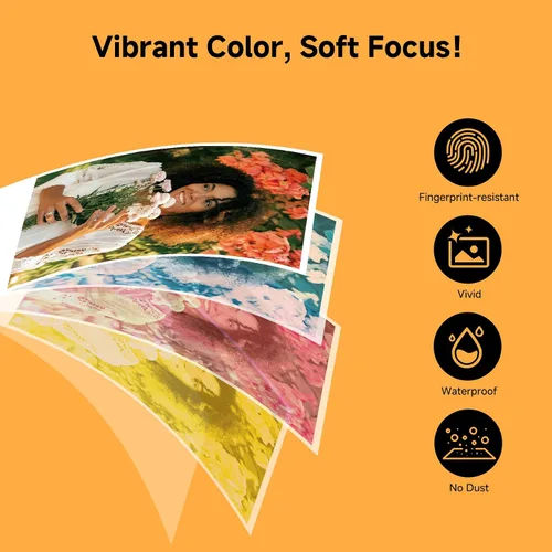 Vista 5 de HPRT Z5 - Cámara de impresión instantánea e impresora fotográfica, tecnología de sublimación de tinta, 5 efectos de filtro, flash LED, papel