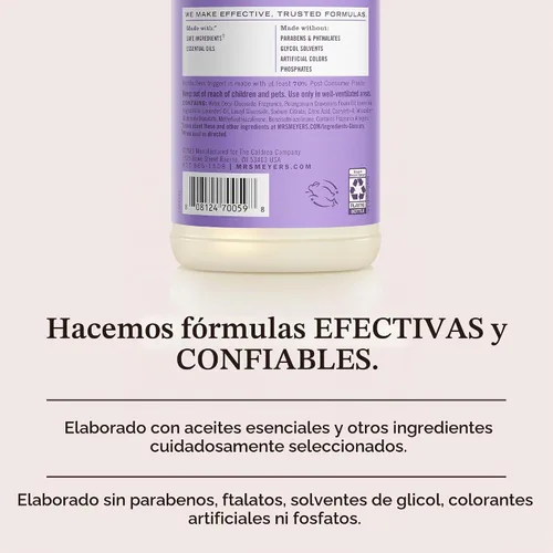 Vista 5 de Mrs. Meyer's - Spray limpiador multiusos, Lilac, 16 onzas líquidas