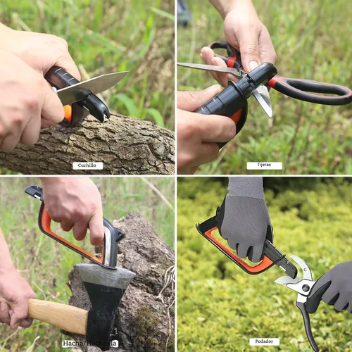 Vista 5 de SHARPAL 103N Todo en 1 Afilador de Cuchillo y Herramienta de Jardín Multiusos para Hoja de Cortacésped, Hacha, Machete, Podadora, Tijeras de Seto