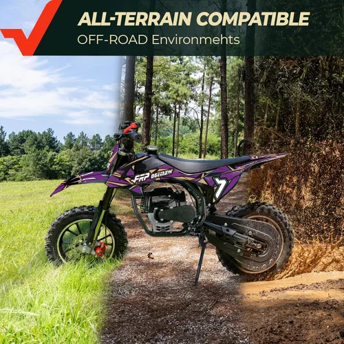 Vista 7 de FRP FX40 - Bicicleta de motocross a gas para adolescentes, 40 cc, 4 tiempos Púrpura
