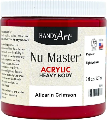Vista 6 de Handy Art Nu Master - Pintura acrílica de cuerpo pesado, 8 onzas, color rojo brillante