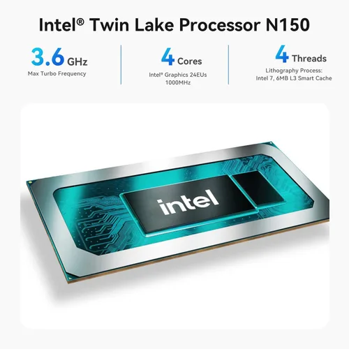 Vista 3 de Mini PC Beelink EQ mini con procesador N150, 12 GB de LPDDR5 y SSD de 500
