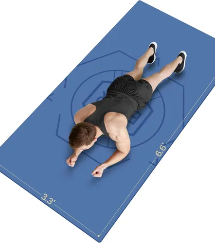 Vista 10 de Nuveti Alfombrilla de entrenamiento extra ancha, 1/2 pulgada de grosor, antideslizante y no tóxica, perfecta para yoga descalzo, pilates y meditación