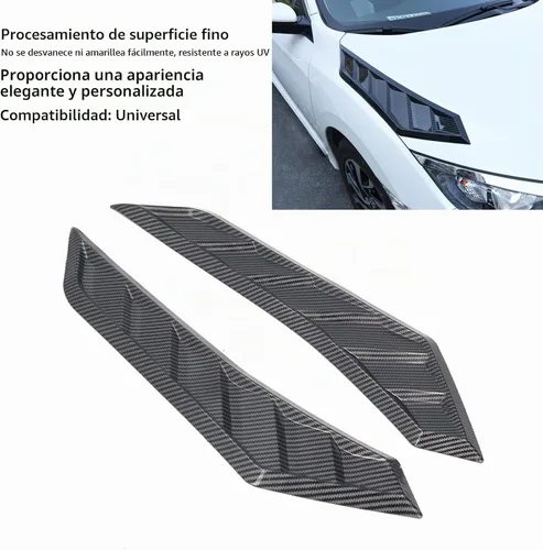 Vista 2 de Fydun Cubierta de capó de ventilación para capó, 2 unidades, fibra de carbono, goma delantera, ventilación universal para automóvil