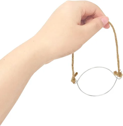 Vista 4 de Honbay 6 ganchos para tarros de masón, anillo de metal con mango de cuerda de cáñamo para tarros de boca regular