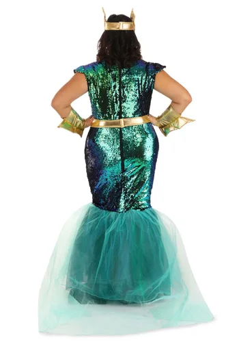 Vista 6 de Vestido de disfraz de sirena marina para mujer talla grande Multicolor