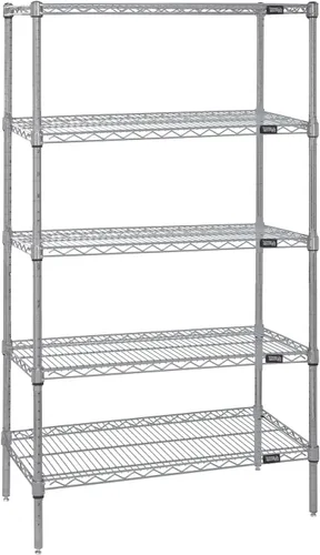 Vista 48 de Quantum Storage Systems WR74-1824BK Kit de inicio para estantería de alambre de 4 niveles de altura de 74 pulgadas, acabado negro, 18 pulgadas
