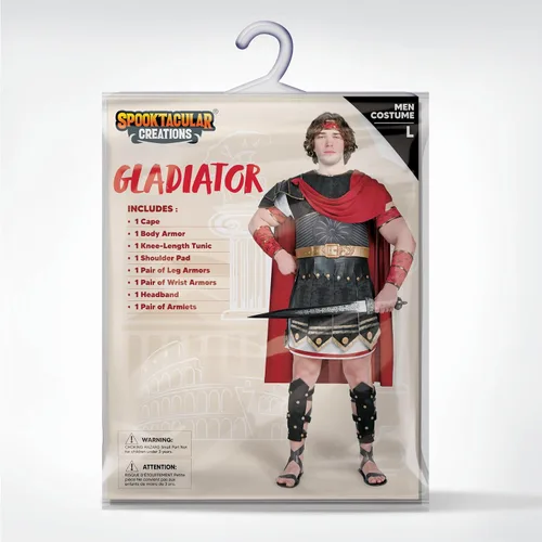 Vista 5 de Spooktacular Creations Brave Men - Conjunto de disfraz de gladiador romano