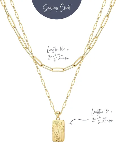 Vista 5 de Ava Riley Collar para mujer, gargantilla delicada chapada en oro de 14 quilates, collares de plata en capas para mujer, joyería de playa de moda