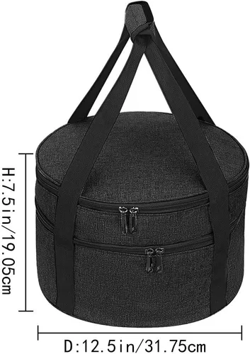 Vista 2 de HERSENT Bolsa de almuerzo térmica aislada para alimentos, cazuela, portador de pasteles, bolsa de almacenamiento aislada con asas de transporte, 2