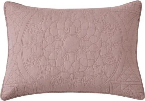 Vista 5 de Chezmoi Collection Octavia - Juego de colcha bordada de 3 piezas con medallón floral, para todas las estaciones, juego de edredón de algodón
