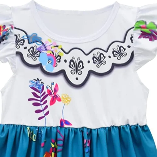 Vista 3 de HenzWorld Disfraz de Mirabel para niñas vestido mágico de la familia IsabelaMadrigalPepa disfraz de dibujos animados traje de fiesta