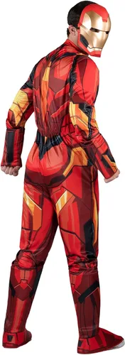 Vista 5 de Marvel Disfraz de Iron Man para adulto, overol acolchado y máscara de plástico 3D