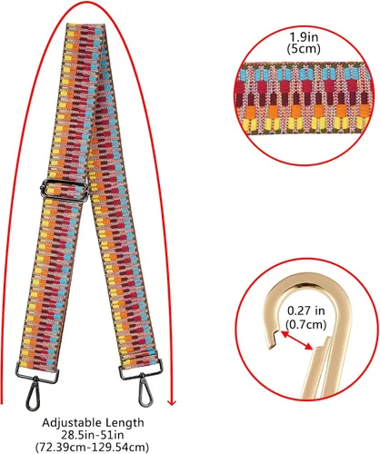 Vista 155 de ZOOEASS Hebillas de níquel Correa ancha para el hombro ajustable de repuesto para cinturón de pistola, hebilla de guitarra estilo bandolera