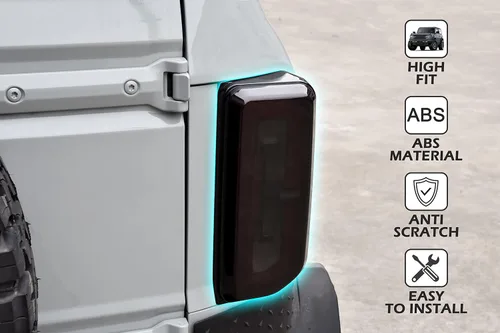 Vista 2 de Cubierta de luz trasera para Bronco 21-23, cubiertas de lámparas traseras, cubiertas de luces traseras, marco protector para Ford Bronco 2021 2022