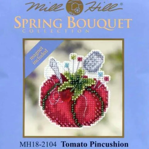 Vista 2 de Kit de adorno de punto de cruz con cuentas de alfiler de tomate Mill Hill 2012 Spring Bouquet MH-182104