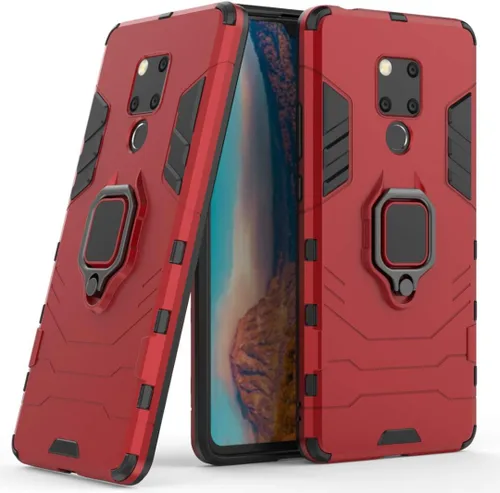 Vista 7 de Compatible con Huawei Mate 20 X, soporte de anillo de metal, a prueba de golpes, carcasa rígida (funciona con soporte magnético para automóvil)