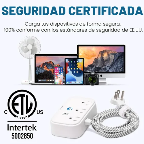Vista 8 de Regleta de alimentación aprobada por crucero, protector sin sobretensiones con cable de extensión de viaje de 3.3 pies y puertos USB
