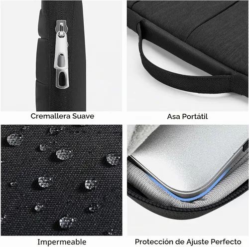 Vista 5 de Omnpak - Funda para laptop de 13 pulgadas para MacBook Air/Pro M5-M1/MacBook Neo con bolsillos y asa lateral, funda protectora resistente al agua