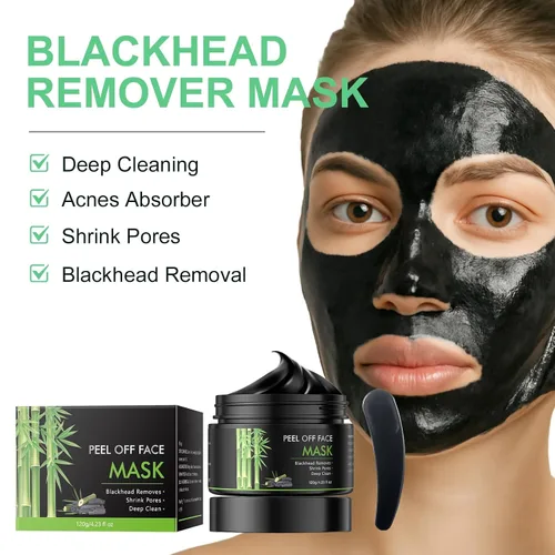 Vista 2 de Mascarilla removedor de puntos negros, mascarilla facial de carbón para limpieza profunda para cara, nariz, poros y acné, para todo