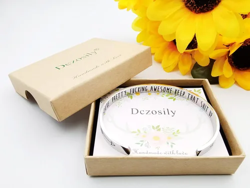 Vista 61 de Pulseras inspiradoras para mujer, joyería de acero inoxidable, con refranes, pulsera motivacional con mensaje oculto, pulseras grabadas para mejor