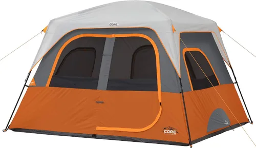 Vista 10 de CORE Tienda de campaña para camping familiar Tienda de campaña portátil para 4 personas y 6 personas con bolsa de transporte para acampar al aire