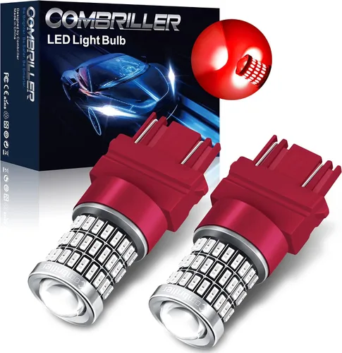 Vista 15 de Combriller 3157 Bombilla LED blanca 6000K, 3056 3156 3057 4157 LED con proyector de repuesto para luces LED de reversa, bombilla de señal de giro