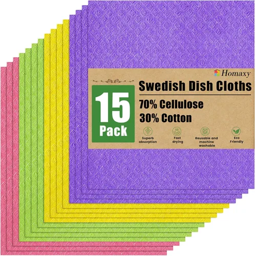 Vista 12 de Homaxy - Paños de cocina suecos para cocina, paquete de 10, surtido